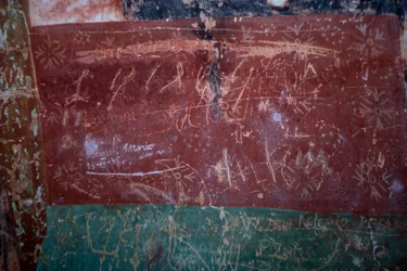 Detail eines Graffitis, Kirche St. Rok, Draguc, Kroatien